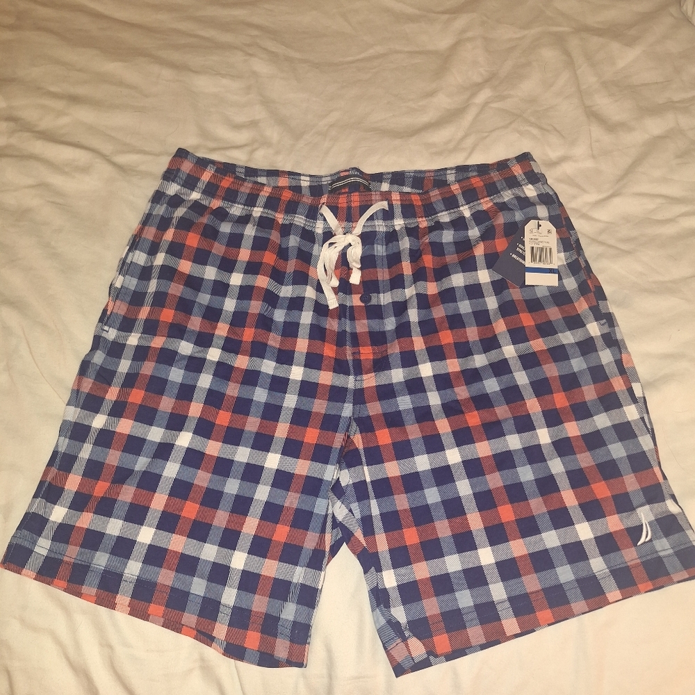 Nautica Men's Blue And Orange Sleep Shorts